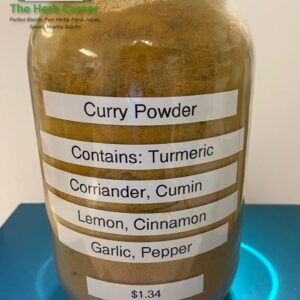 curry powder (contains tumeric, corriander, cumin, lemon, cinnamon, garlic, pepper) 1.34